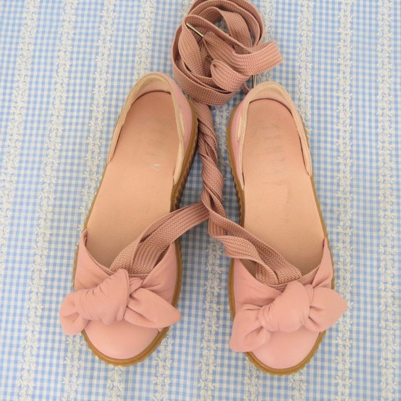 Puma Fenty Pink Bow Creepers With Laces 8 - Picture 3 of 5